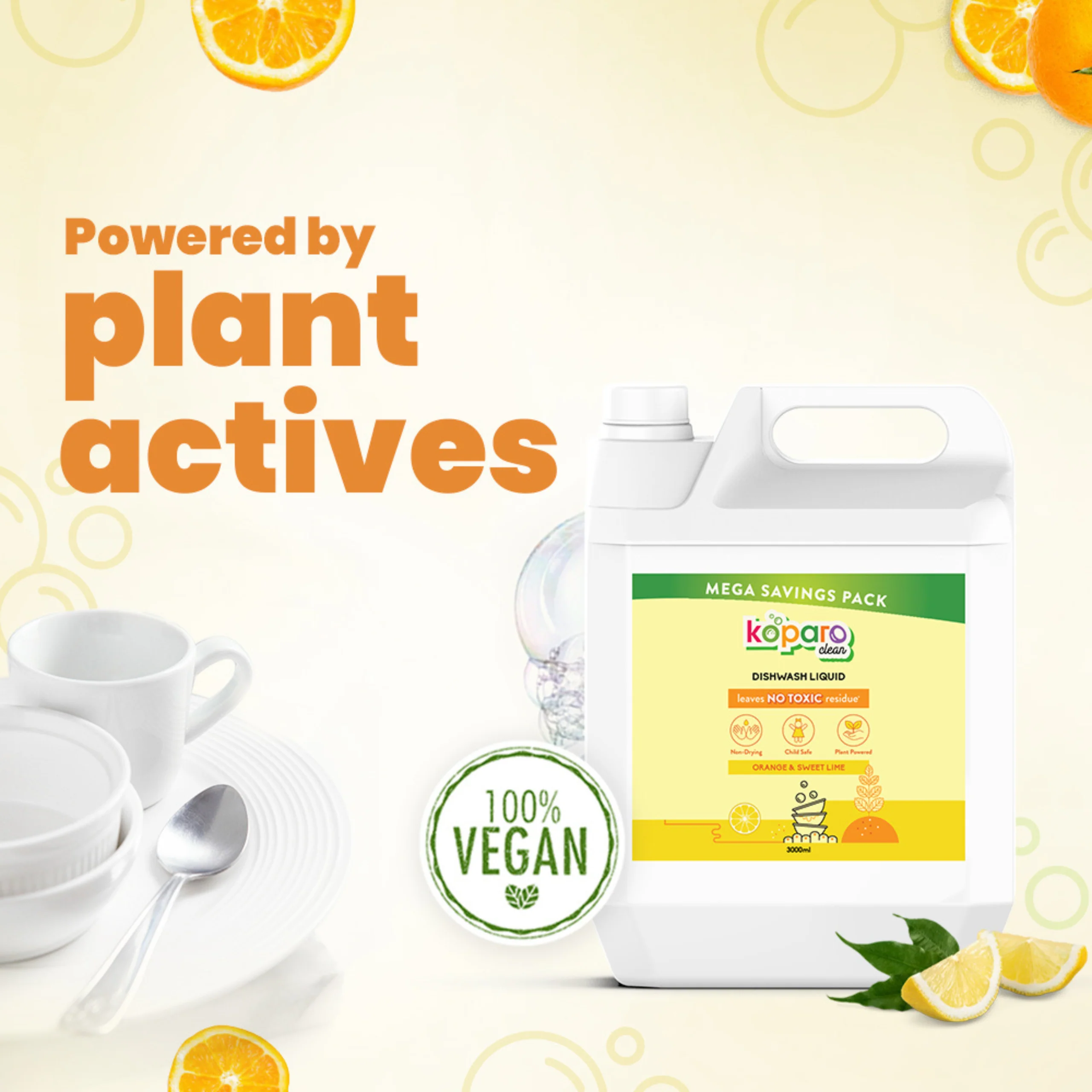 Natural Dishwashing Liquid - Orange & Sweet Lime - Image 3