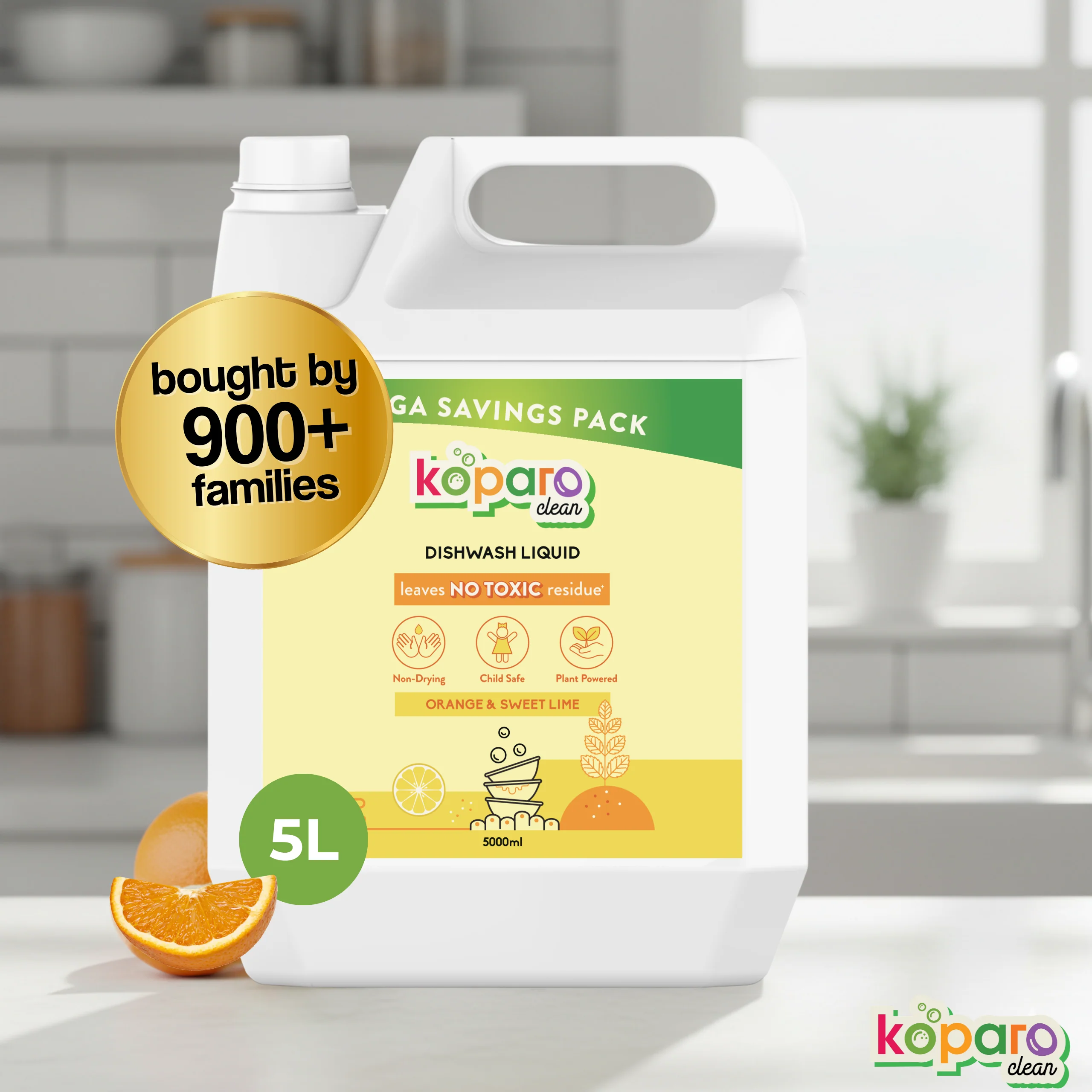 Natural Dishwashing Liquid - Orange & Sweet Lime - Image 8