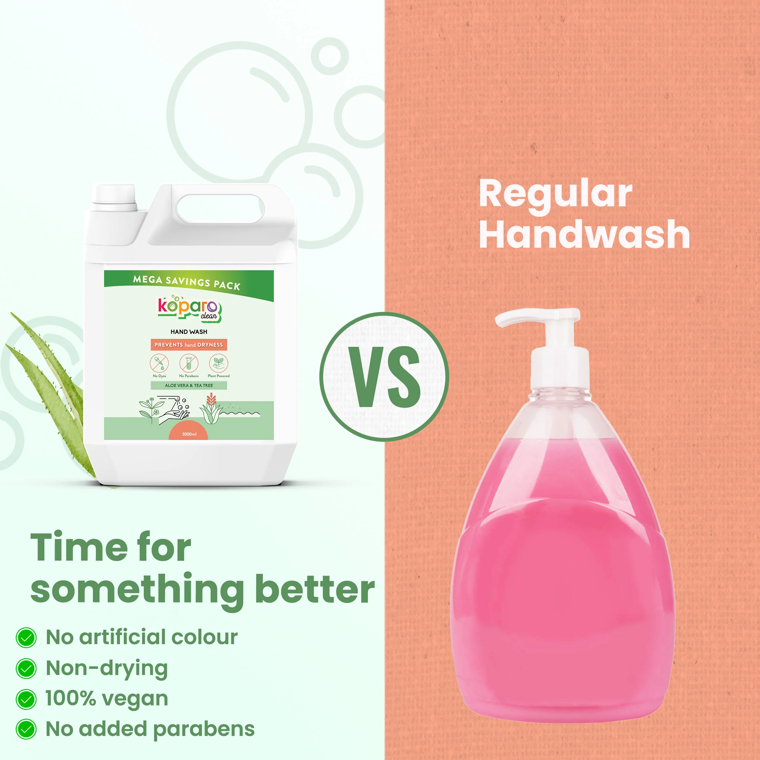 Hand Wash – Natural & Skin-Friendly – Aloe & Green Tea - Image 3