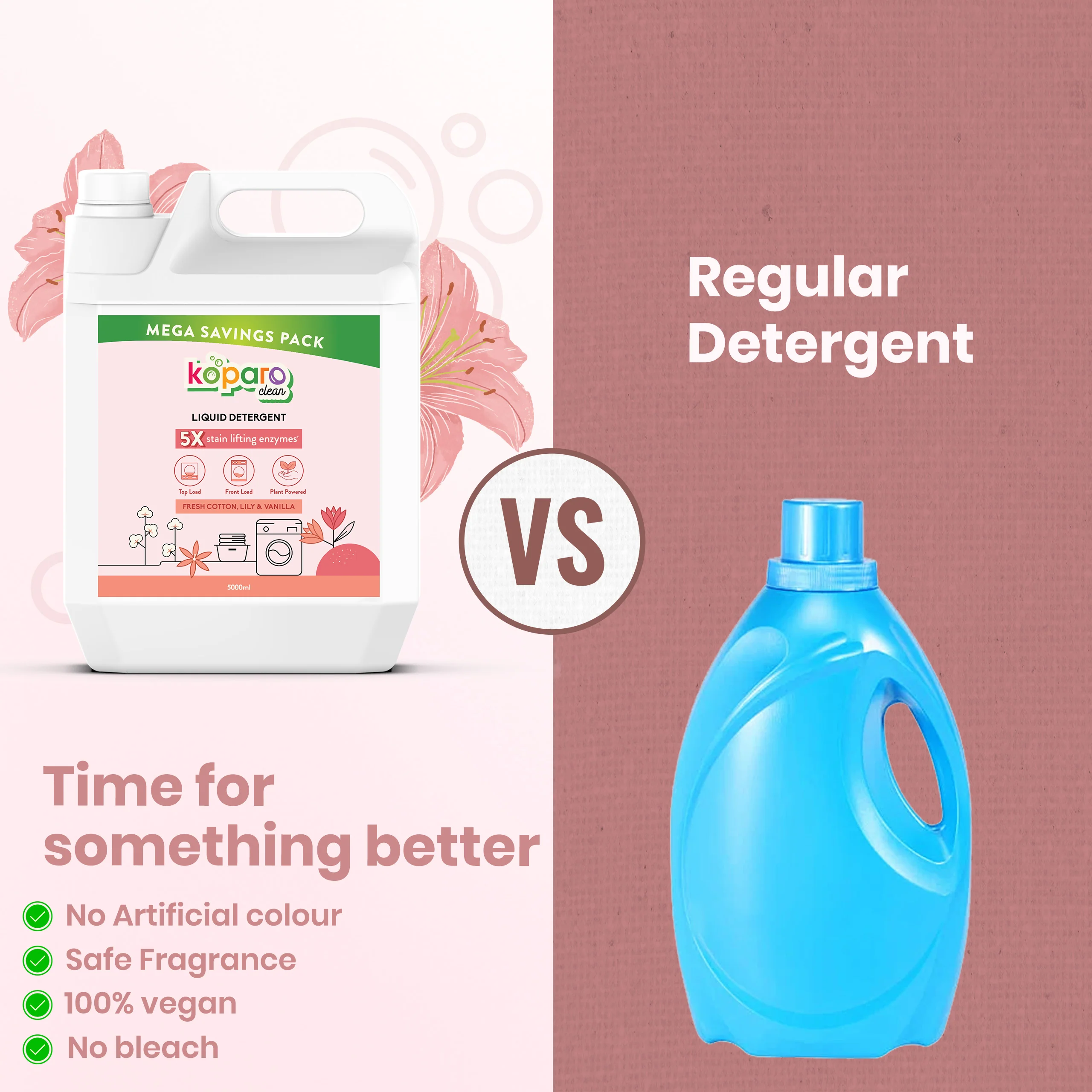 Natural Top Load Laundry Liquid – Fresh Cotton - Image 4