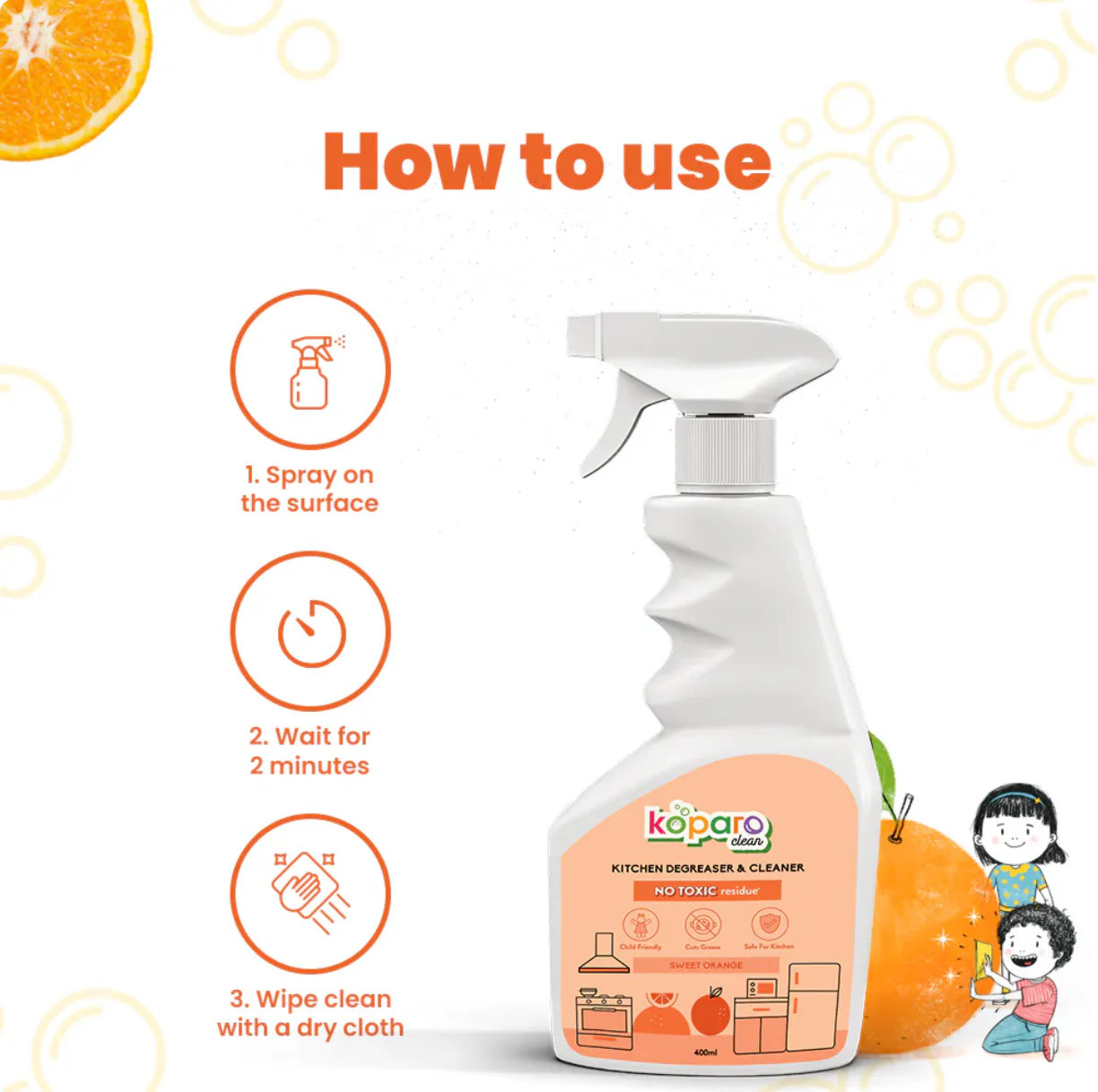 Superhero Cleaning Kit – Degreaser - 400ml, Tap & Shower Cleaner - 300ml, Wood Surface Cleaner - 300ml, Descaler - 4 Sachets - Image 3