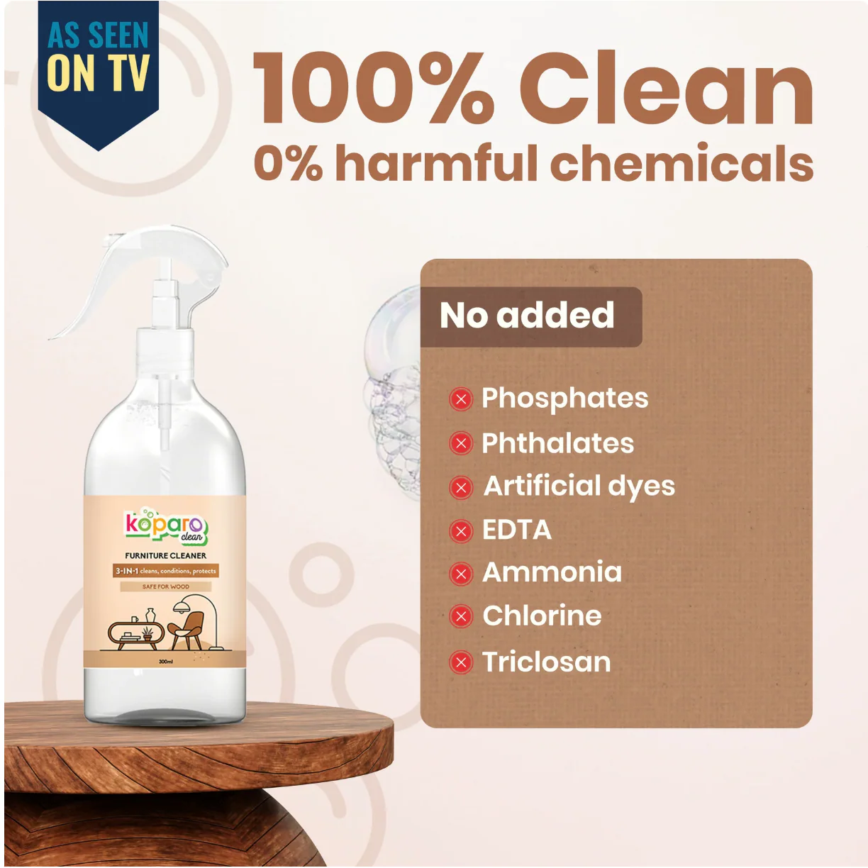 Superhero Cleaning Kit – Degreaser - 400ml, Tap & Shower Cleaner - 300ml, Wood Surface Cleaner - 300ml, Descaler - 4 Sachets - Image 9